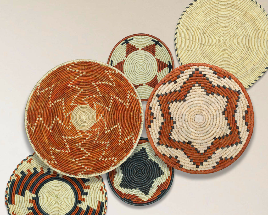 Set of 6 Handwoven wall baskets SET-274-6 N