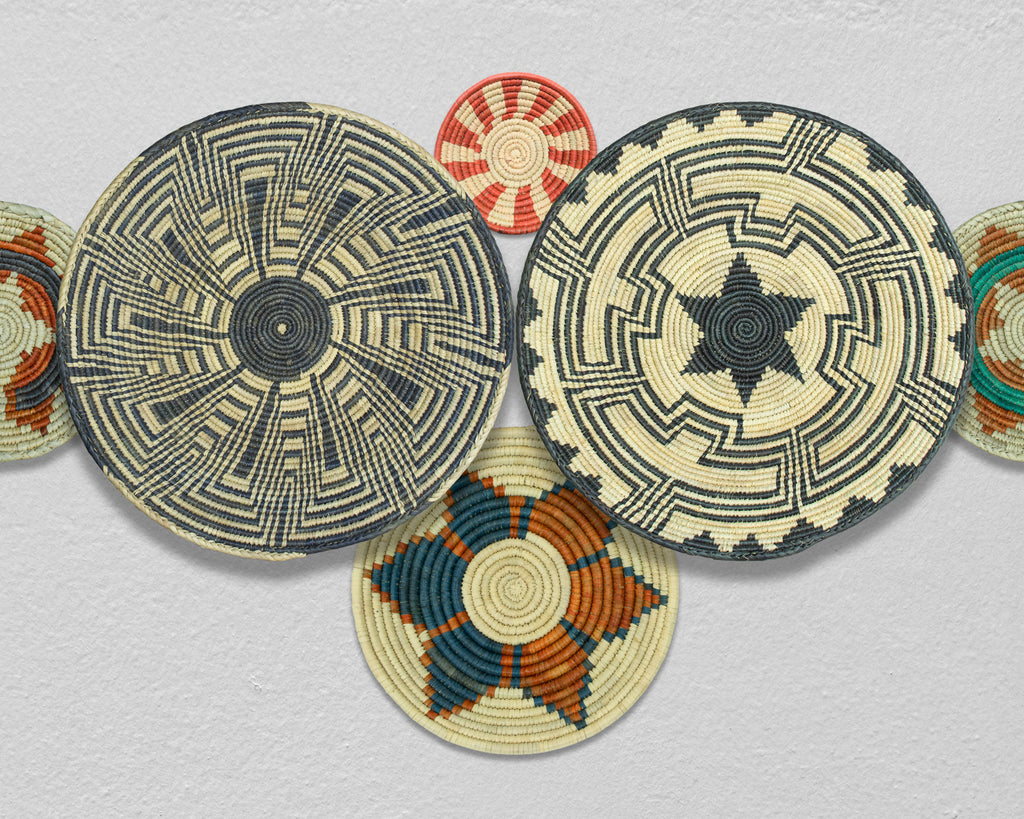 Set of 6 Handwoven wall baskets SET-294-6 N