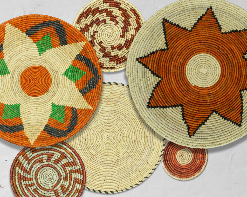 Set of 6 Handwoven wall baskets SET-268-6 N