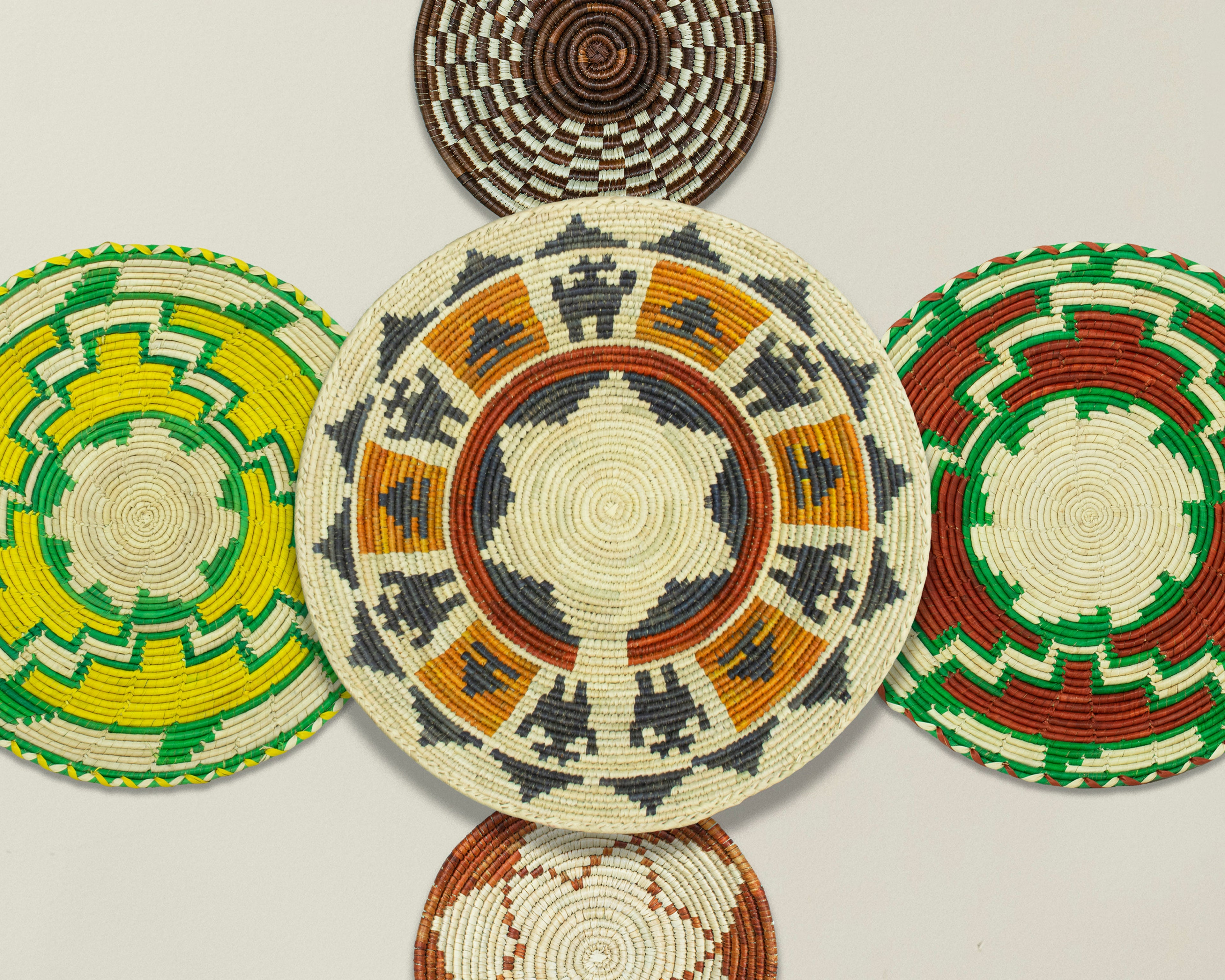 Set of 6 Handwoven wall baskets SET-372-6 N