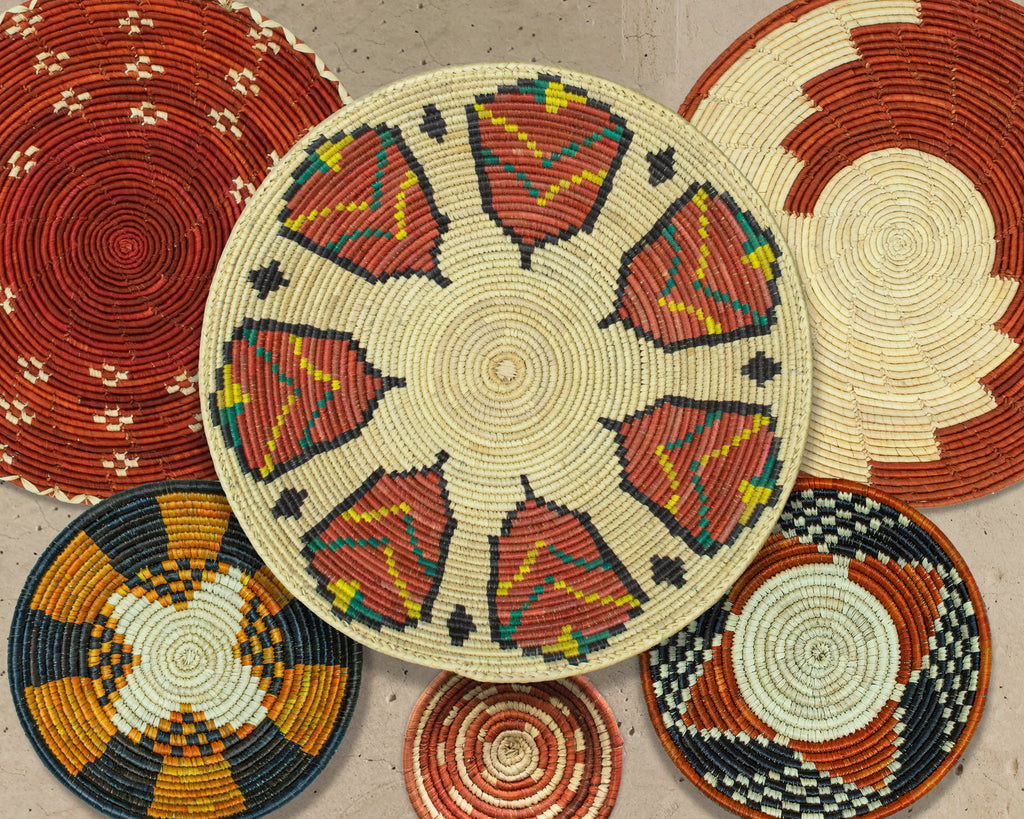 Set of 6 Handwoven wall baskets SET-388-6 N