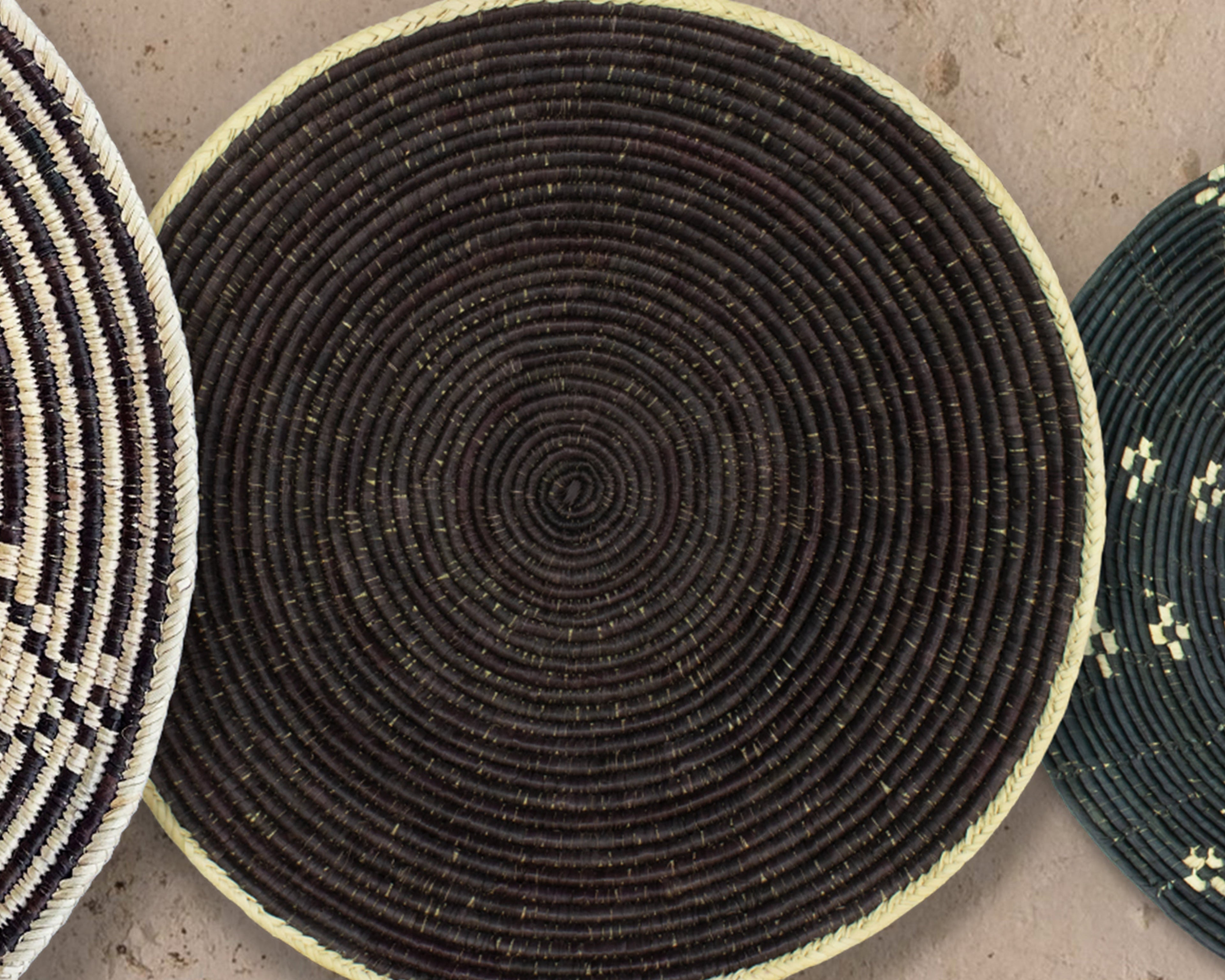 Set of 3 Handwoven wall baskets SET-205-3 N