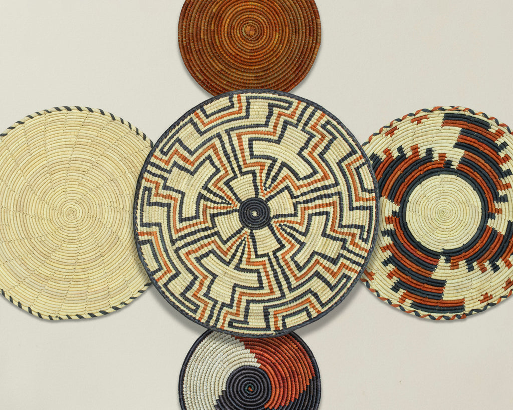 Set of 6 Handwoven wall baskets SET-373-6 N