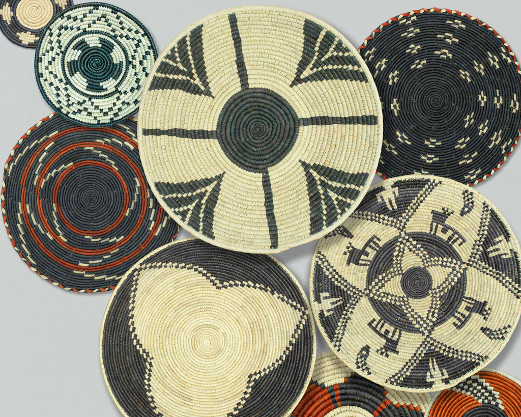 Set of 10 Handwoven wall baskets SET-401-10 N