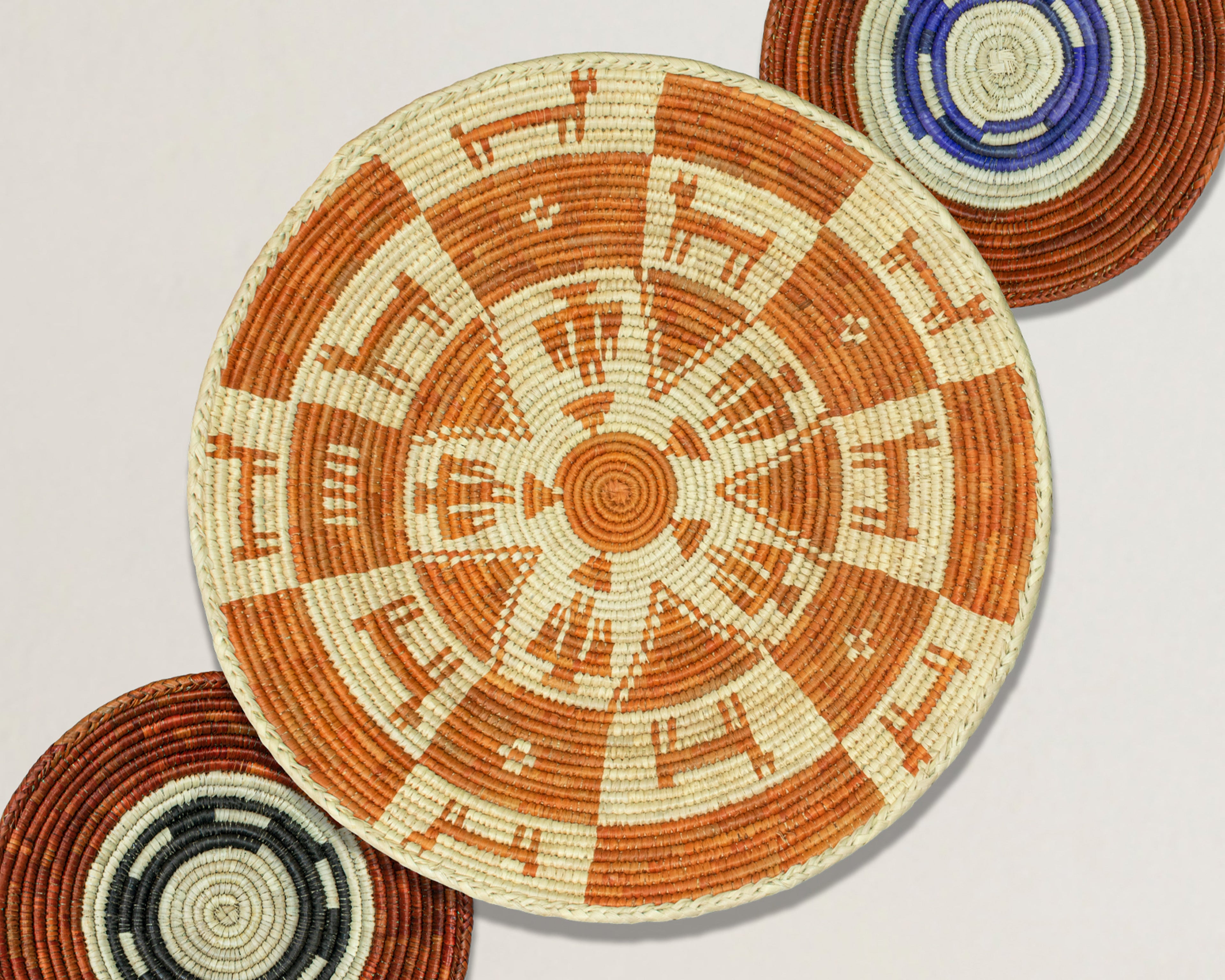 Set of 3 Handwoven wall baskets SET-214-3 N