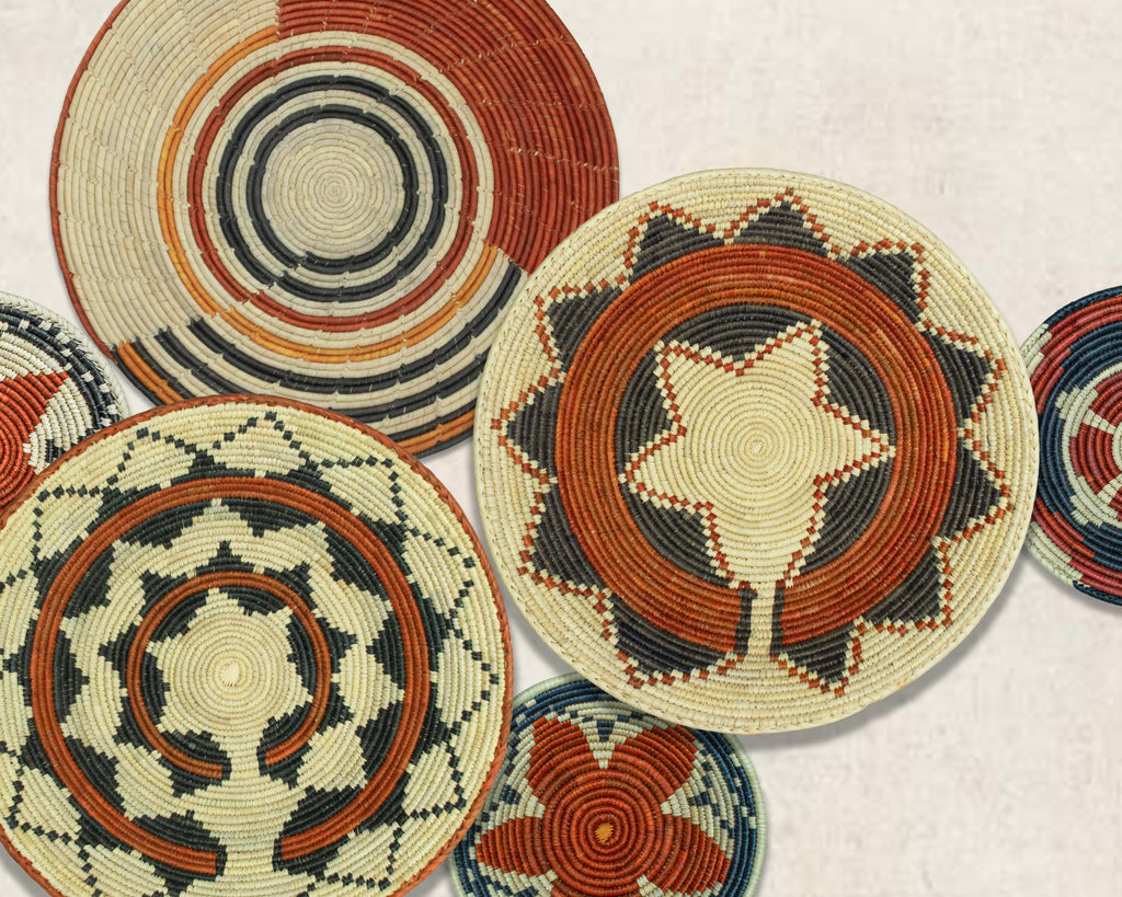 Set of 6 Handwoven wall baskets SET-292-6 N