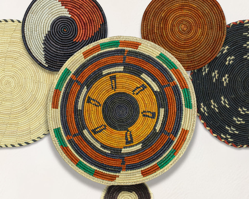 Set of 6 Handwoven wall baskets SET-386-6 N