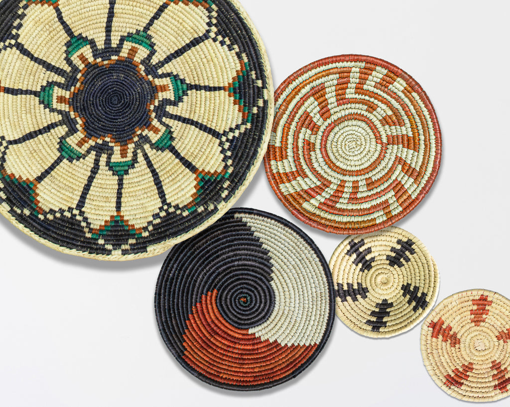 Set of 5 Handwoven wall baskets SET-67-5 N