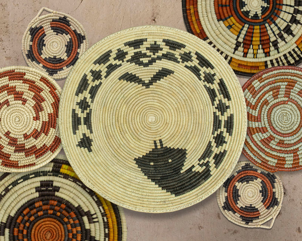 Set of 7 Handwoven wall baskets Set 305-7-N