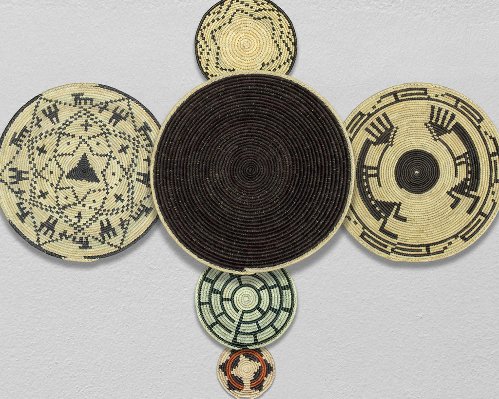 Set of 6 Handwoven wall baskets SET-296-6 N