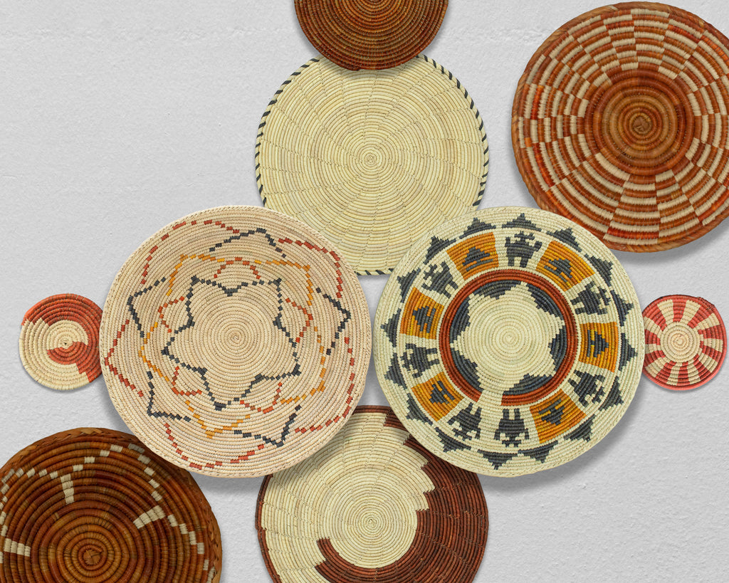 Set of 10 Handwoven wall baskets SET-407-10 N