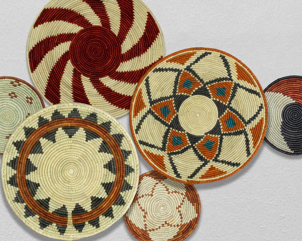 Set of 6 Handwoven wall baskets SET-290-6 N