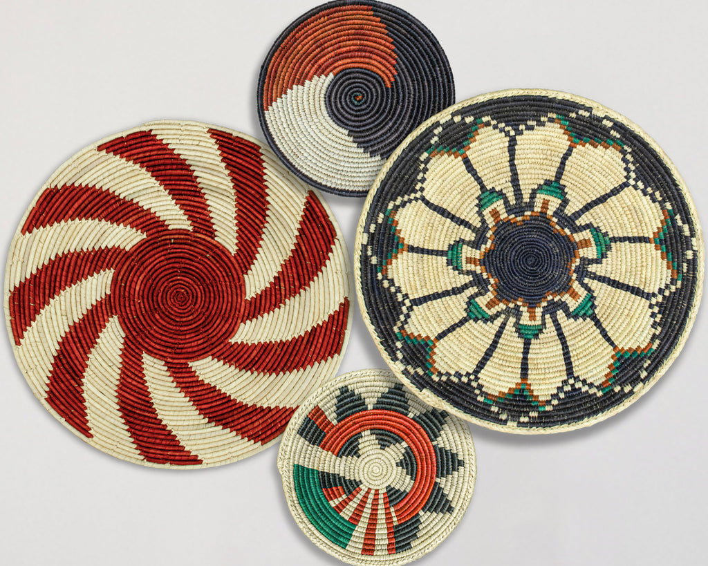 Set of 4 Handwoven wall baskets SET-230-4 N