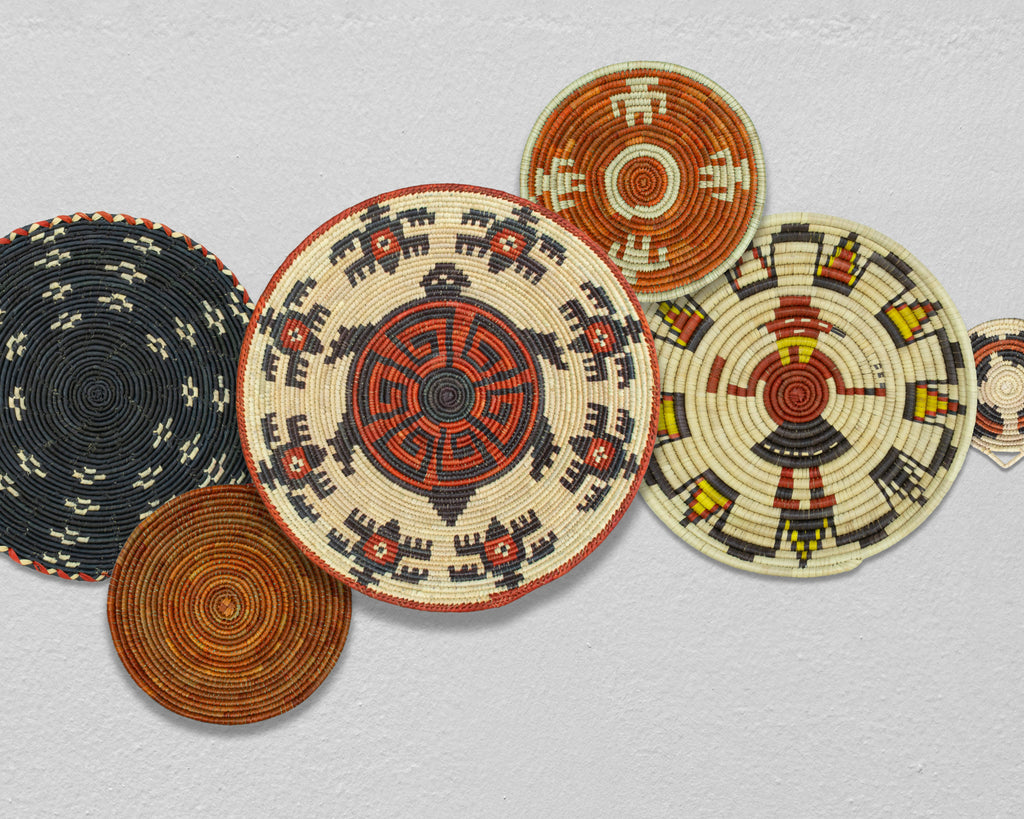 Set of 6 Handwoven wall baskets SET-289-6 N