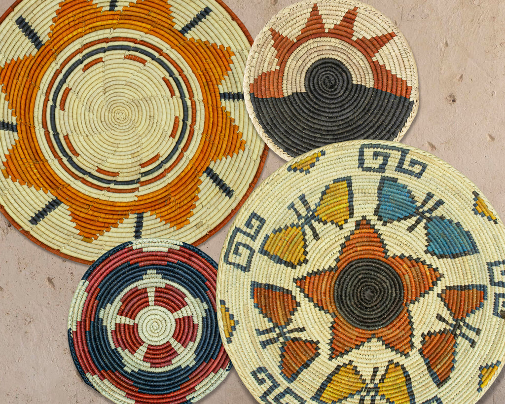 Set of 4 Handwoven wall baskets SET-237-4 N