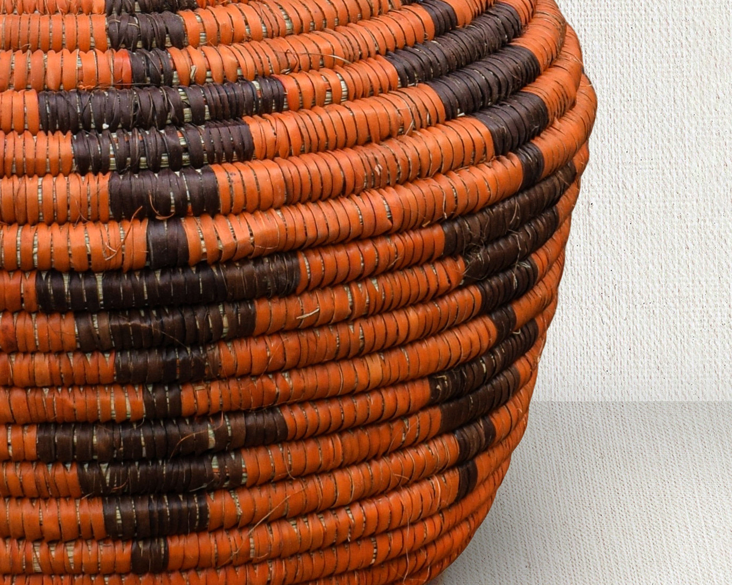 Pumpkin Brown Cross Motif Potter Basket