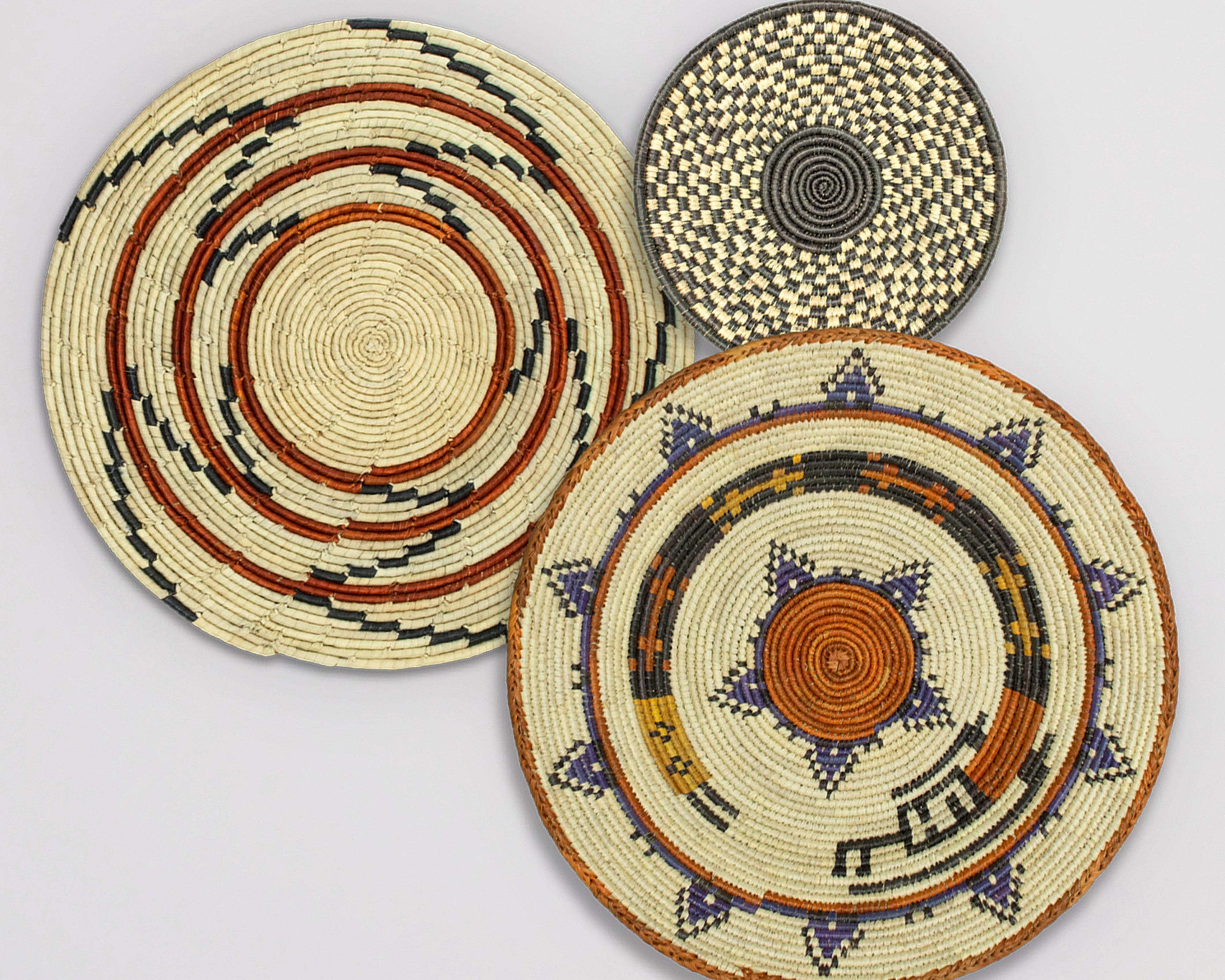 Set of 3 Handwoven wall baskets SET-209-3 N