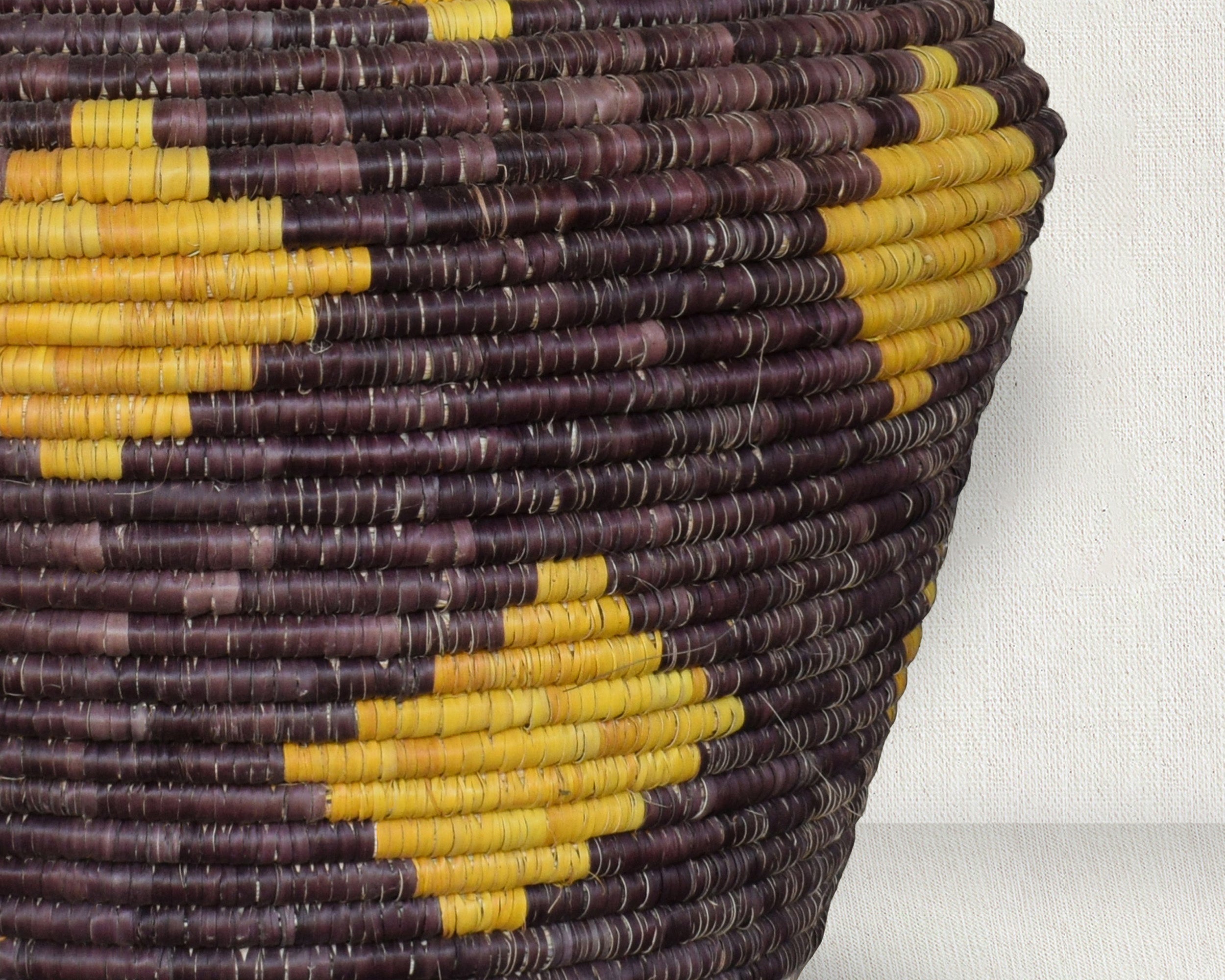 Golden Yellow Plum Diamond Pattern Potter Basket