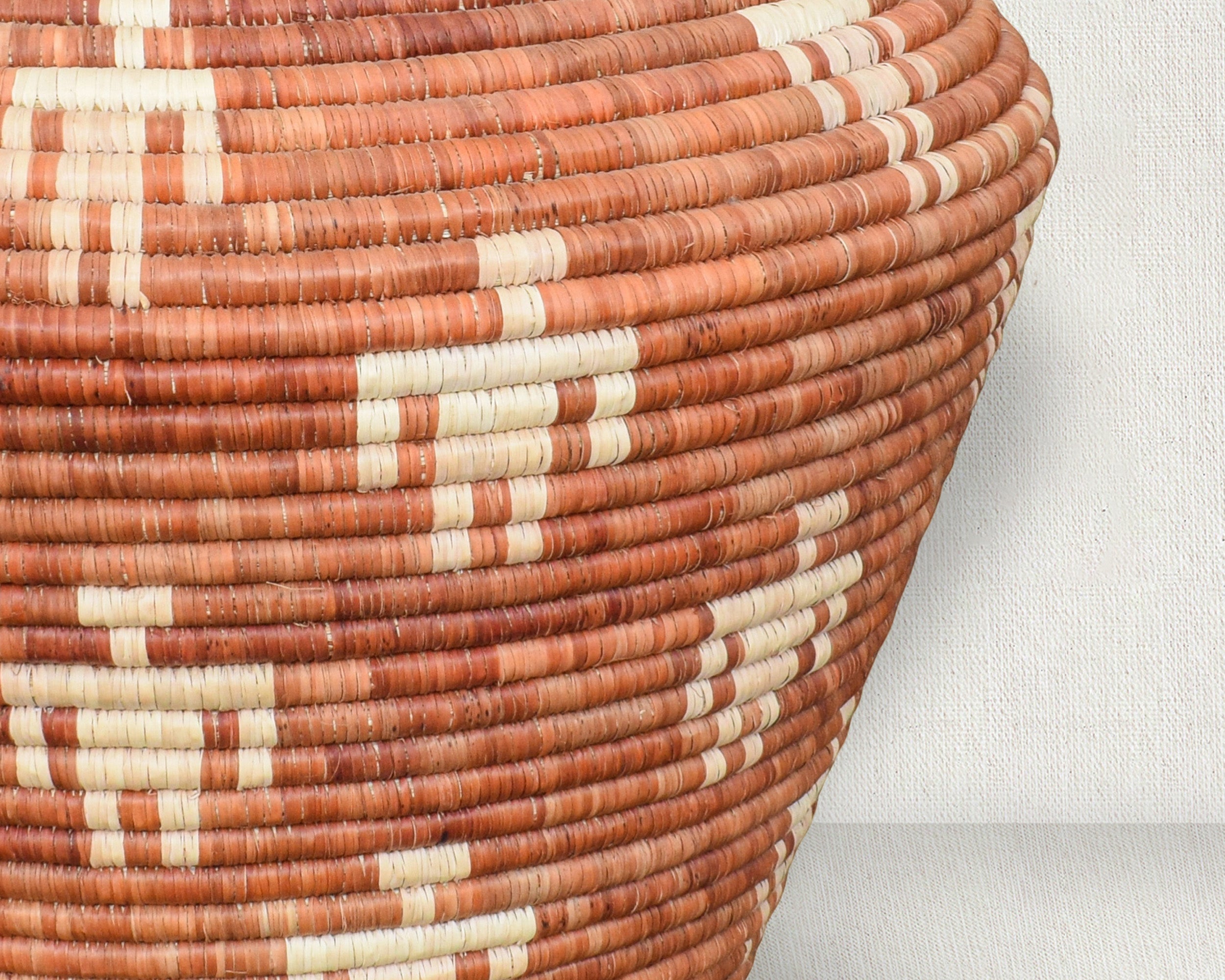 Rustic Tribal Figure Pattern Potter Basket