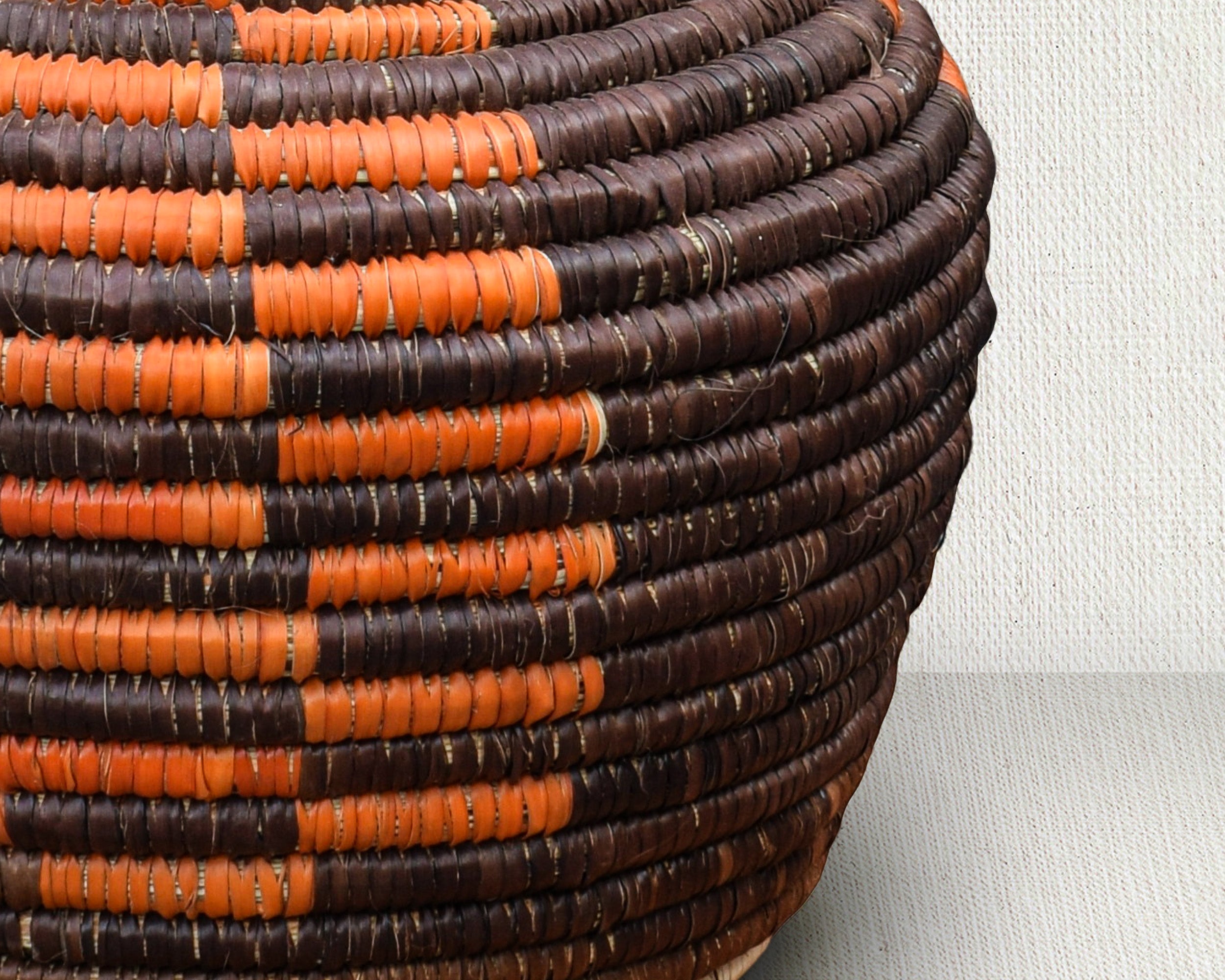 Espresso Brown Burnt Orange Diamonds Potter Basket