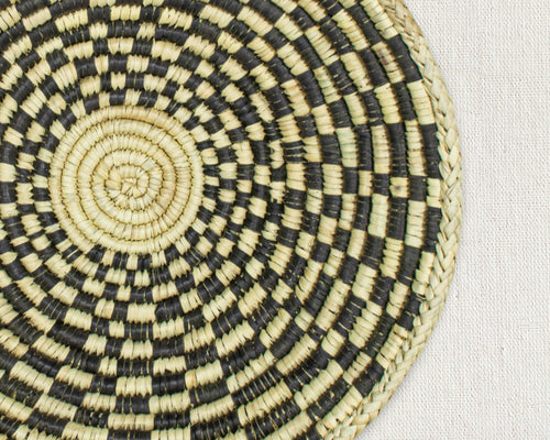 Checkered Brown Bowl Basket