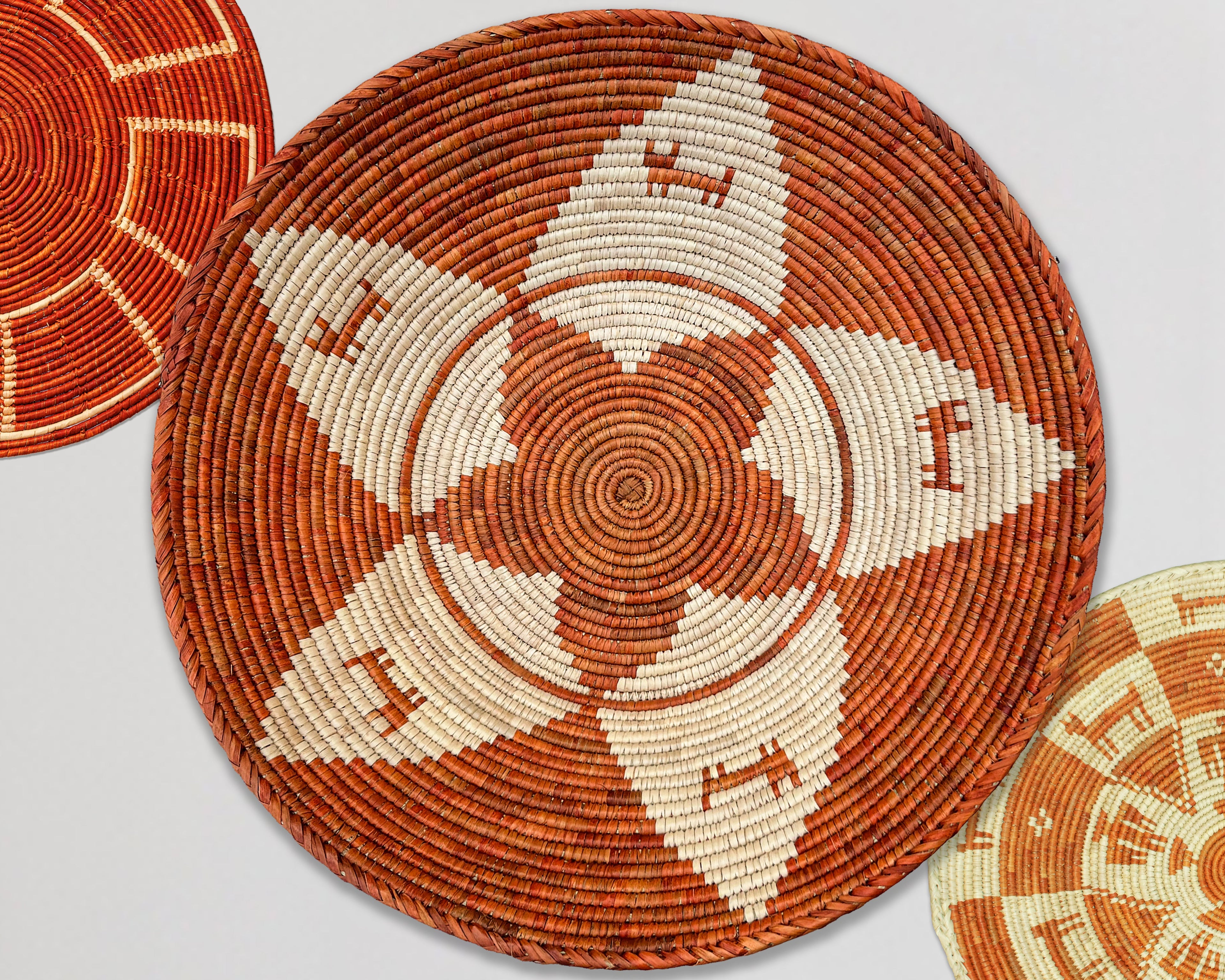 Set of 3 Handwoven wall baskets SET-203-3 N