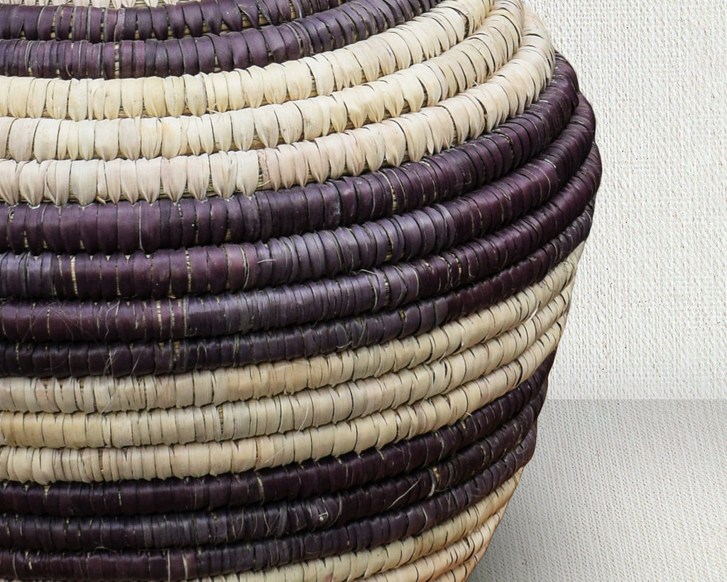Cream Stripe Potter Vase