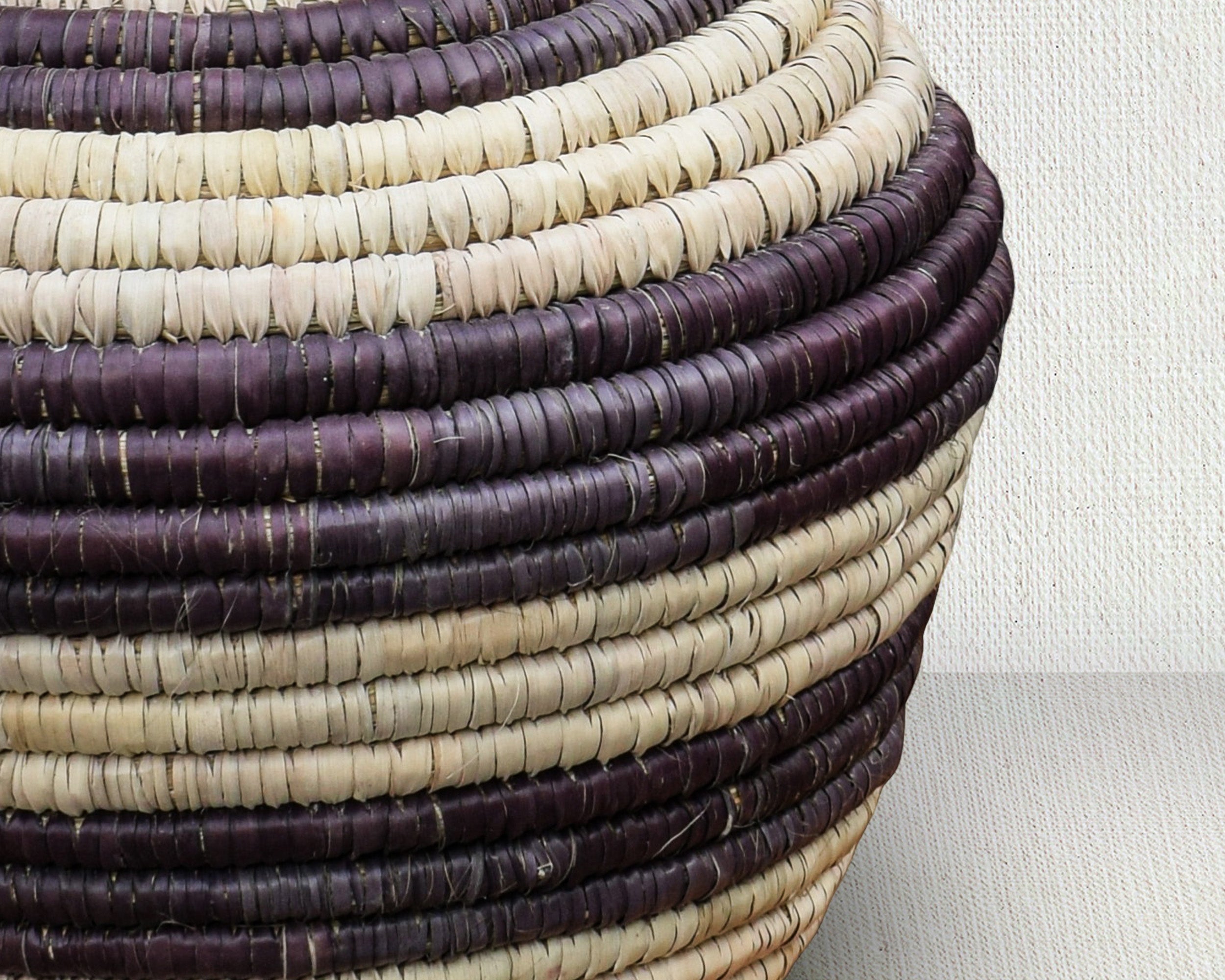 Cream Stripe Scandi Potter Basket