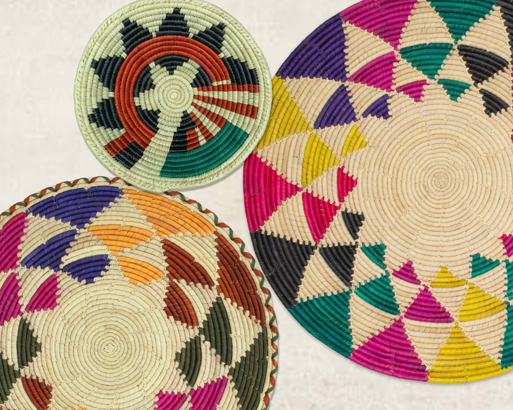 Set of 3 Handwoven wall baskets SET-204-3 N