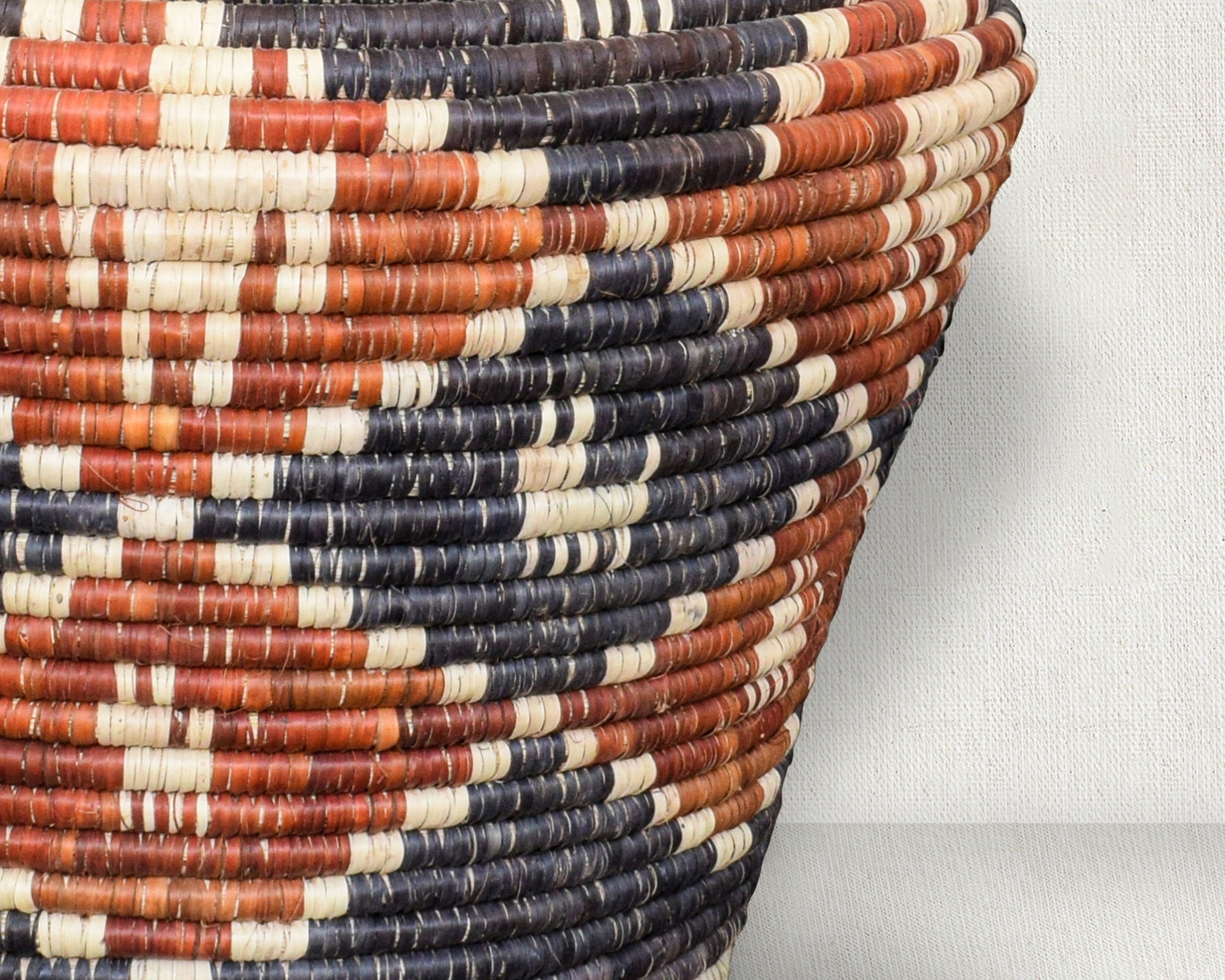 Tribal Tapestry Three Colour Diamond Potter Basket
