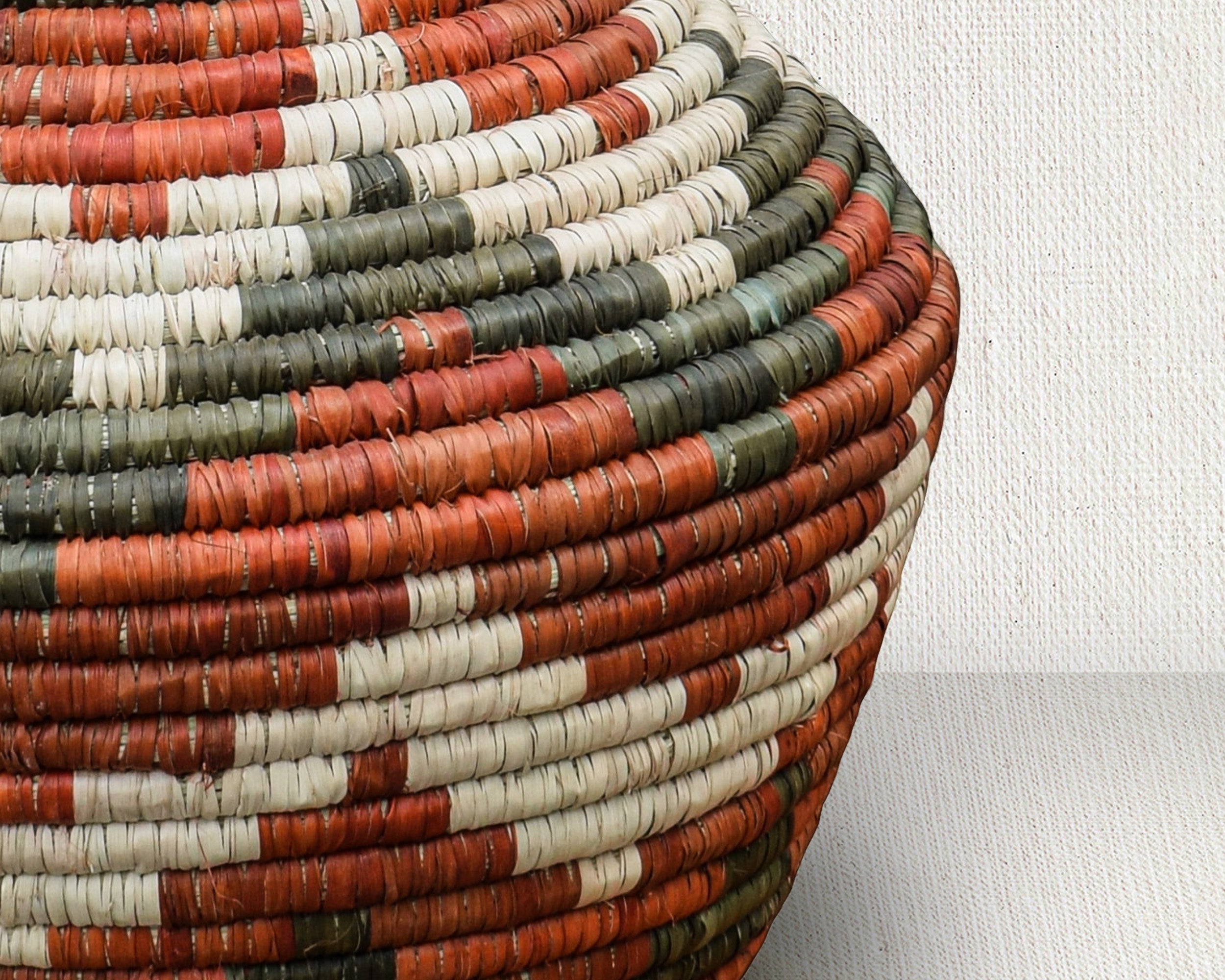 Rustic Terracotta Diamonds Potter Basket
