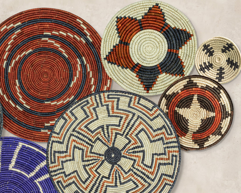 Set of 9 Handwoven wall baskets SET-2-9 N