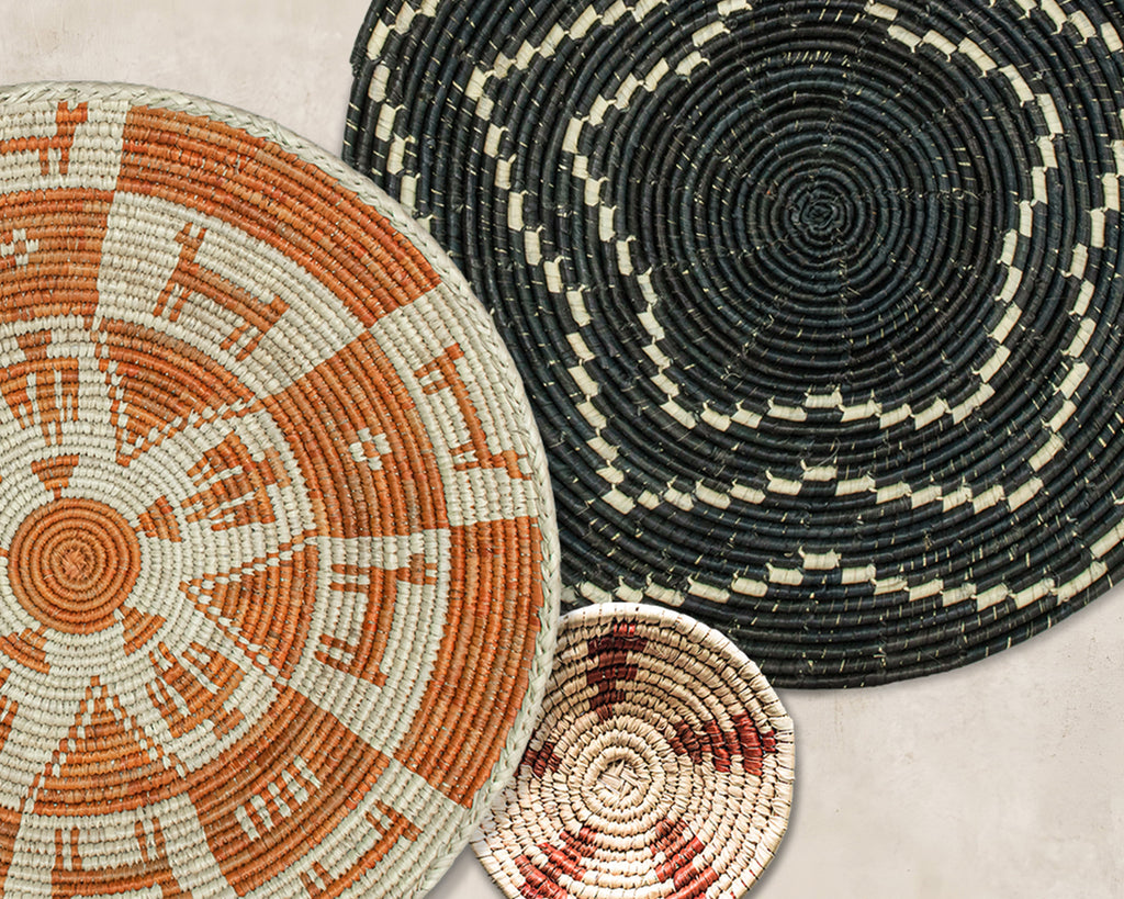 Set of 5 Handwoven wall baskets SET-63-5 N