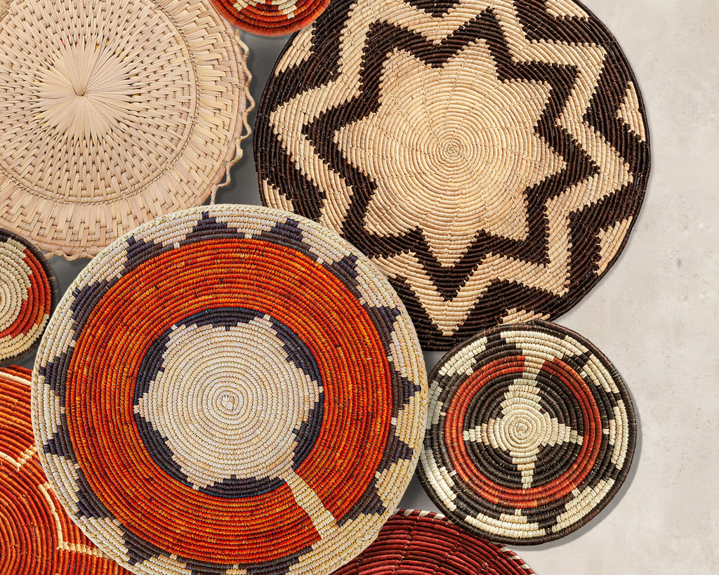 Set of 9 Handwoven wall baskets SET-12-9 N