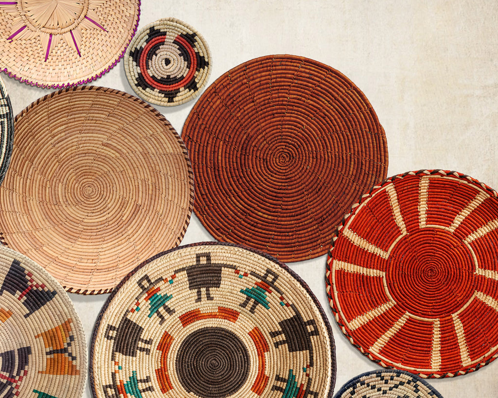 Set of 15 Handwoven wall baskets SET-126-15 N