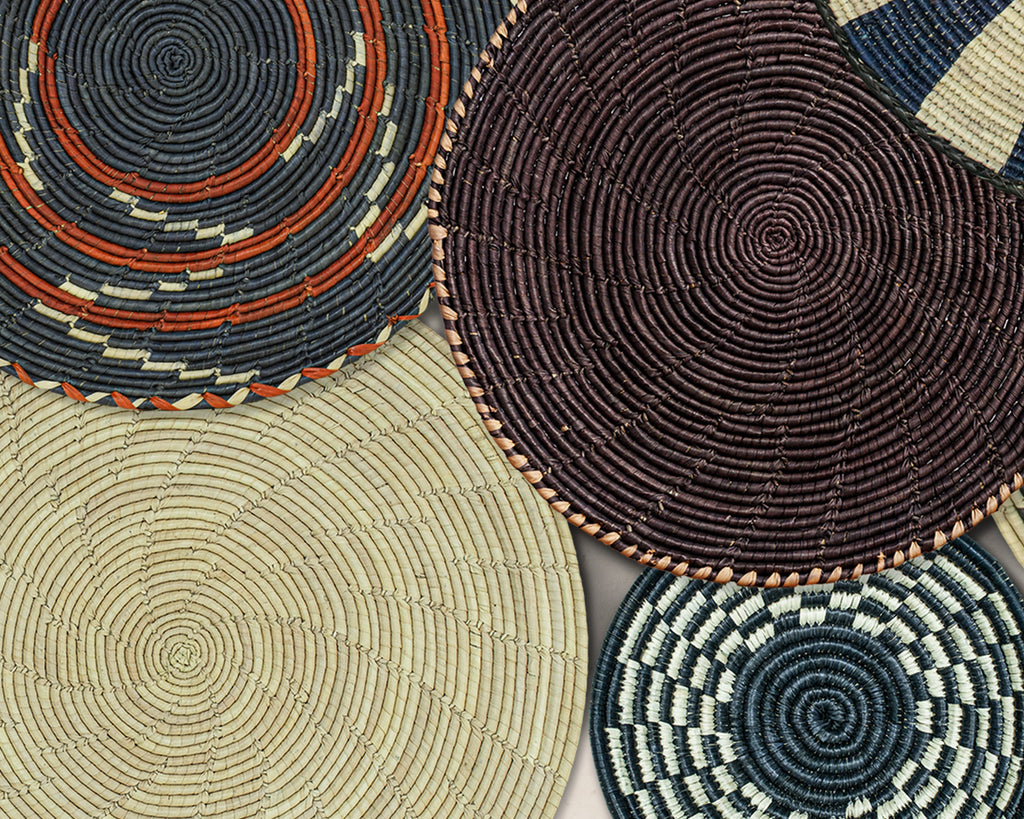 Set of 8 Handwoven wall baskets SET-344-8 N