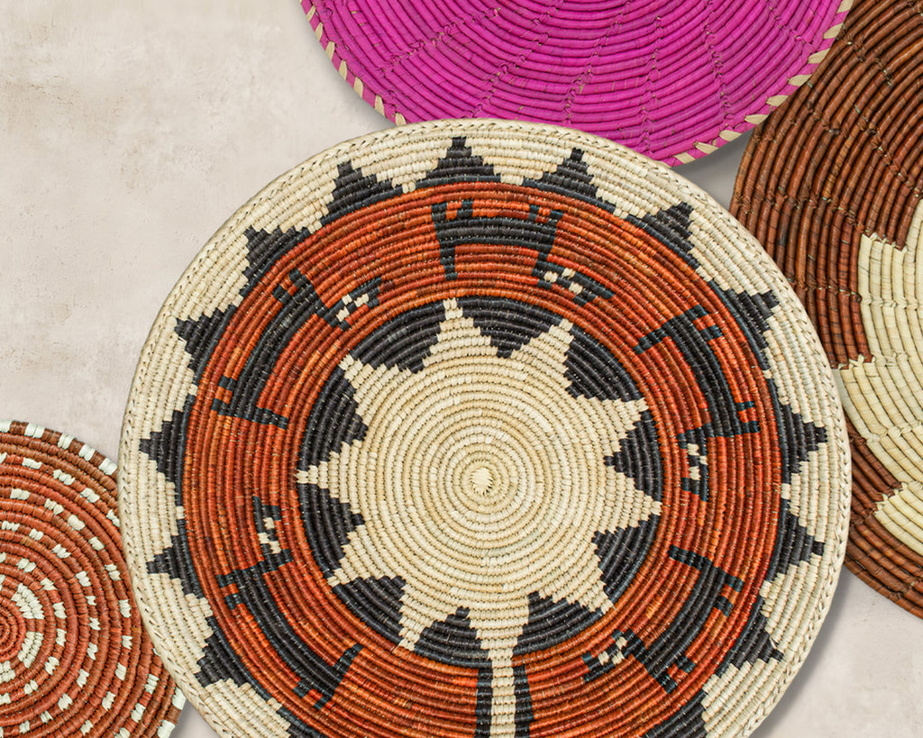 Set of 8 Handwoven wall baskets SET-352-8 N