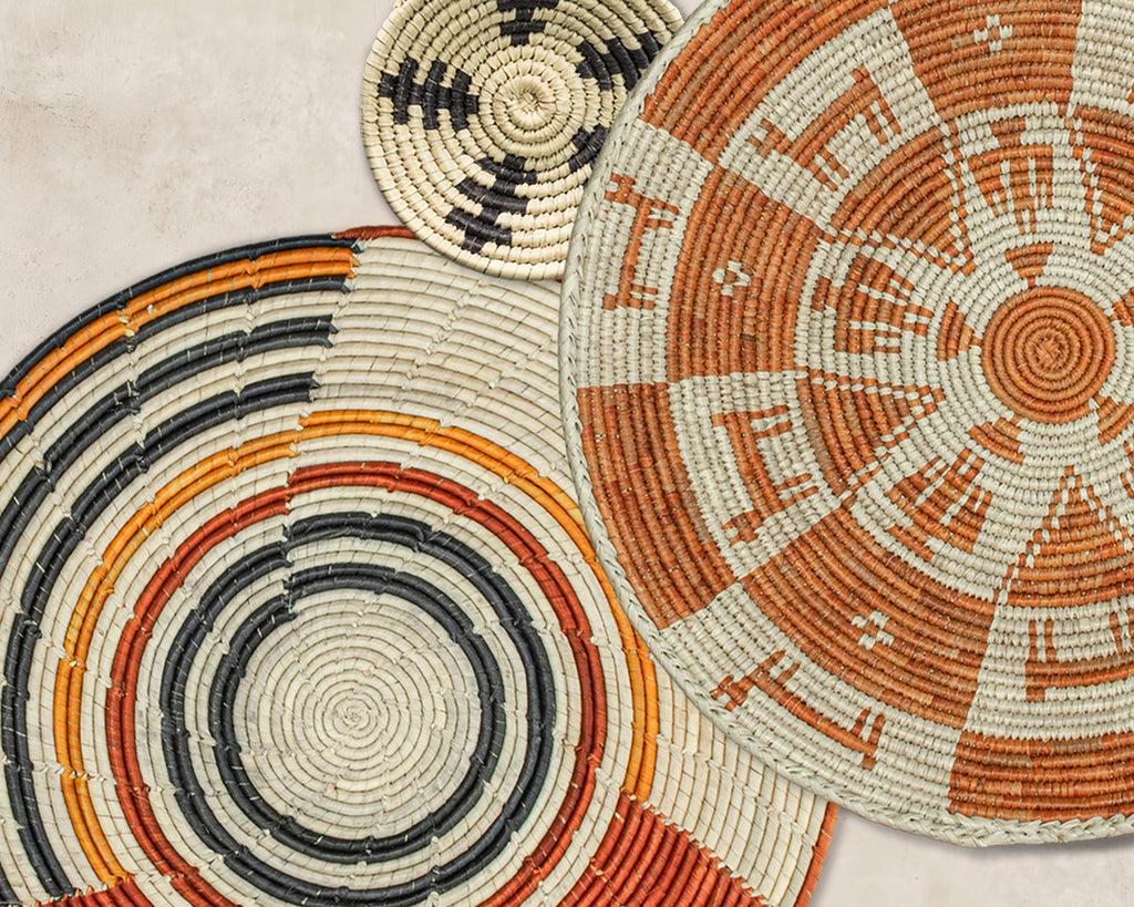 Set of 5 Handwoven wall baskets SET-63-5 N