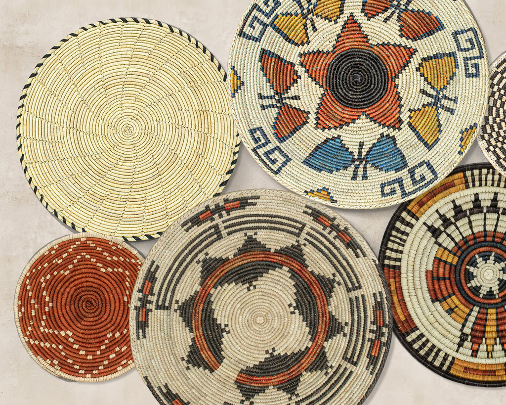 Set of 7 Handwoven wall baskets Set 46-7-N