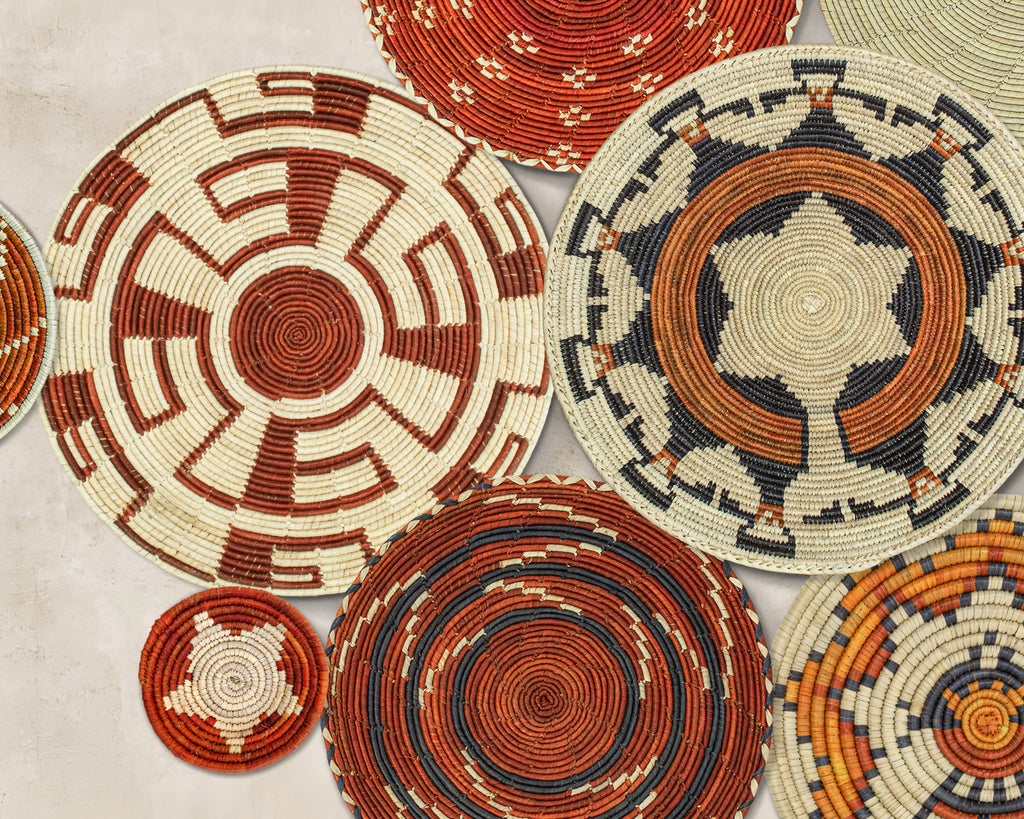 Set of 13 Handwoven wall baskets SET-182-13 N