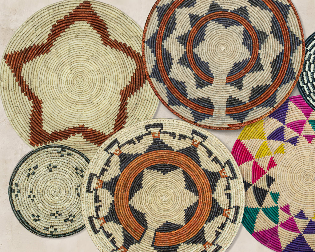 Set of 7 Handwoven wall baskets Set 44-7-N