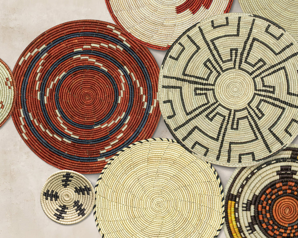 Set of 13 Handwoven wall baskets SET-175-13 N