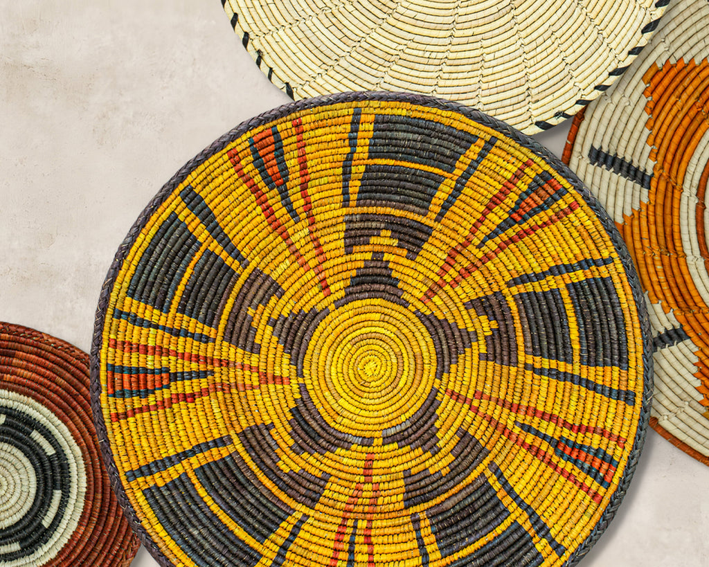 Set of 8 Handwoven wall baskets SET-354-8 N