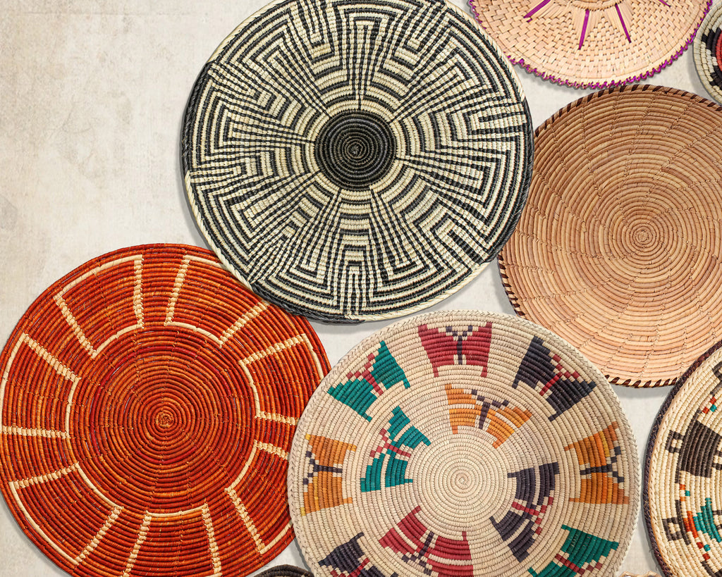 Set of 15 Handwoven wall baskets SET-126-15 N