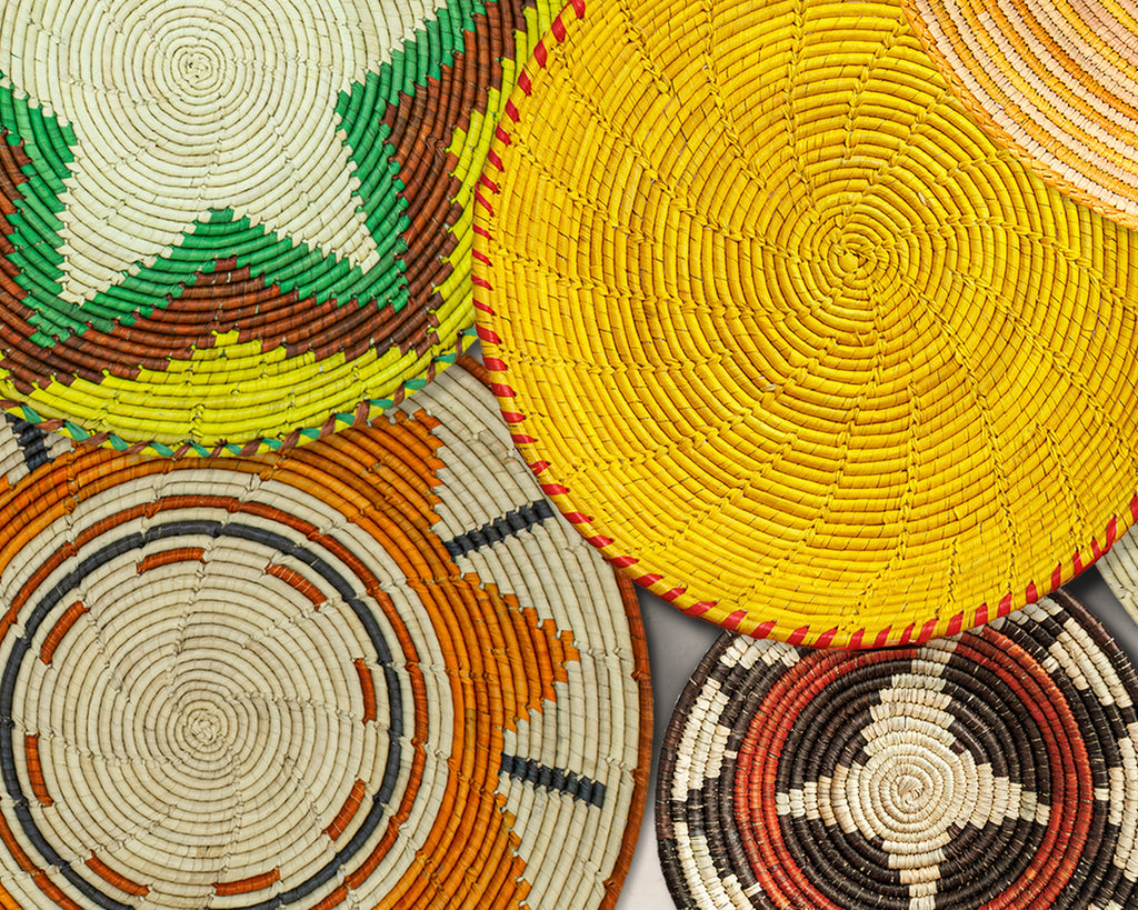 Set of 8 Handwoven wall baskets SET-343-8 N