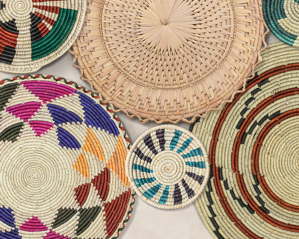 Set of 8 Handwoven wall baskets SET-242-8 N