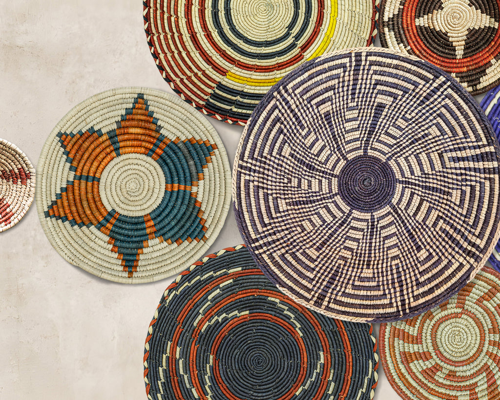 Set of 9 Handwoven wall baskets SET-19-9 N