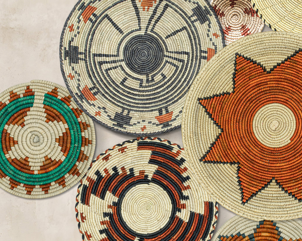 Set of 13 Handwoven wall baskets SET-159-13 N