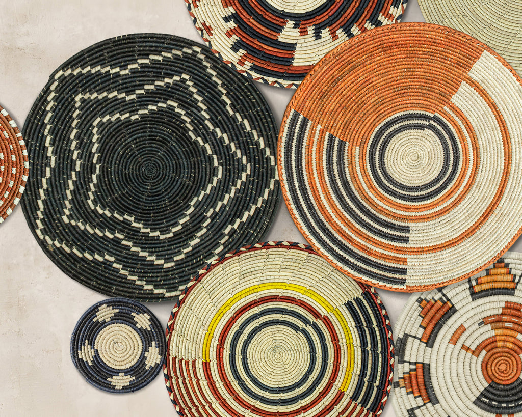 Set of 13 Handwoven wall baskets SET-179-13 N