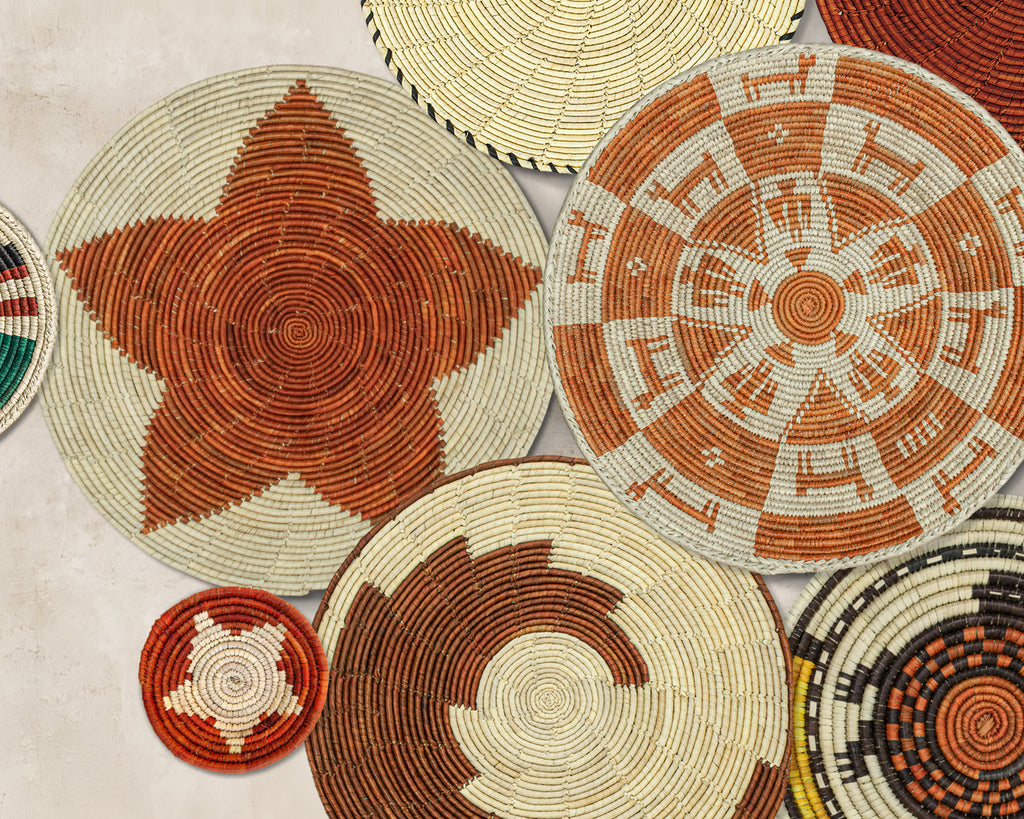 Set of 13 Handwoven wall baskets SET-181-13 N